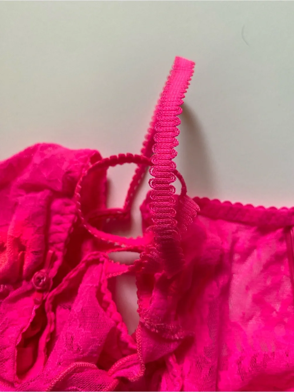 SKIMS Embroidered Tulle Tie Bralette Thong Set Punch M